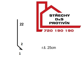 Podkladní lemování rš: 250mm délka 2m